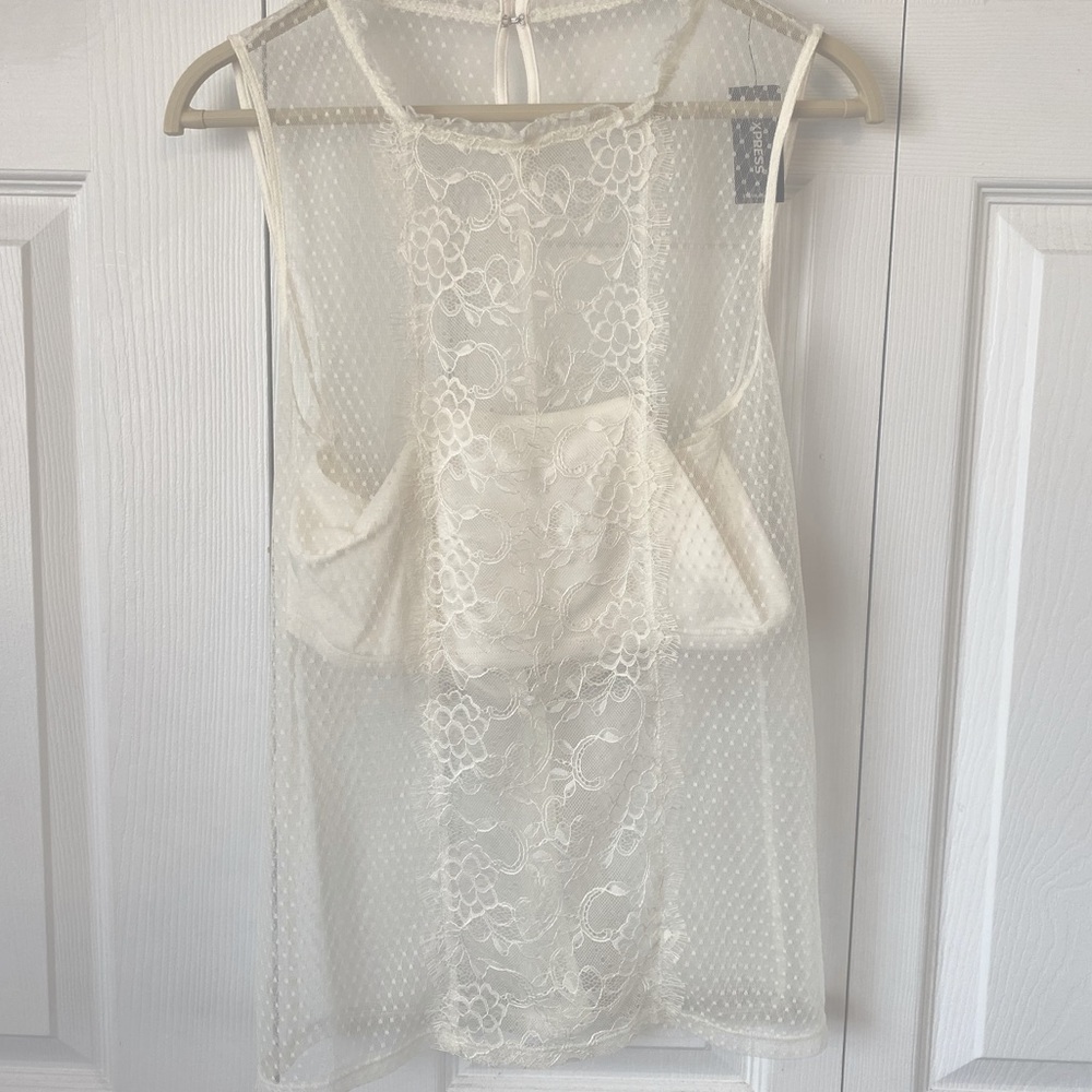 EXPRESS Sheer Lace Top